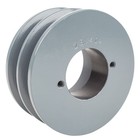 Cast Iron 4  Dual Groove Pulley 2 Belt B Section 5l With 1  Sheave Bushing