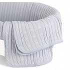 Tadpoles Moses Basket Bedding Cable Knit Set  Grey  basket Not Included 