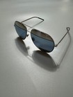 Christian Dior Aviator Sunglasses     Silver Frame   Blue Lenses     Vintage Dior