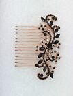 Gorgeous Black Rhinestone Crystal Floral Hair Comb
