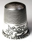 Antique Waite Thresher Sterling Silver Thimble  Pa German    pair Of Birds    C1900s