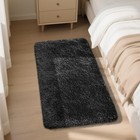 Fluffy Rug Shaggy Area Rug  Black 2x4 Area Rugs For Bedroom  Small Bedside Rug 