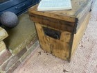 Old Antique Pine Chest  Vintage Wooden Storage Trunk  Blanket Box  Coffee Table 
