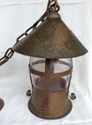 Antique Arts   Crafts Hand-hammered Copper Porch Light