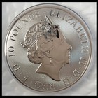 2018 U k  10 Oz Queens Beasts Griffin Of Edward Iii  9999 Silver Coin In Capsule