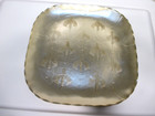 Vtg Arthur Armour Hammered Aluminum Tray 11 5  Gold Color Wheat Motive Mcm