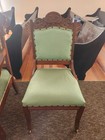 Antique Victorian Eastlake 3-piece Parlor Chair Set - Mint Green