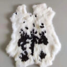 4pcs Natural Spotted Rabbit Skin Pelts Fur Hides Leather Tanned Bunny Skin Craft
