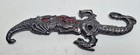 10    Fixed Blade Fantasy Dragon Dagger W Red Inlay Decorated Sheath