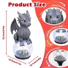 Dragon Garden Statue With Solar Crackle Glass Ball - Gothic Outdoor Decor For   