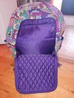 Vera Bradley Purple Paisley Xl Backpack  matching Trifold Wallet And Makeup Bag