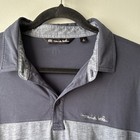 Travismathew Men   s Blue gray Colorblock Polo Shirt L Short Sleeve Golf