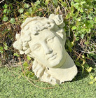 Antique Roman Lady Athena Goddess Face Remnant Concrete Home Garden Woman Bust