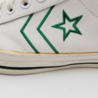 Vtg 70s Converse Pro All Star Leather Sneakers White Rare Size 9 5 Green