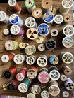 Grandma   s Lot Of 40  Vintage Wood Sewing Thread Spools And Other Assorted Sizes