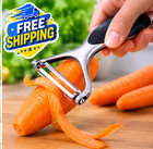 2pc Stainless Steel Vegetable Peeler Set With Non-slip Handle For Potato