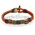 Mens Black Brown Leather Rope Bracelet Tribal Braided Cuff Bangle Wristband 8 5 
