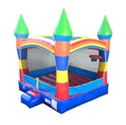 Pogo Crossover Inflatable Castle Bounce House With Blower Rainbow Bouncy Jumper
