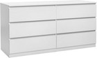 4 6 Drawer Dresser - Modern Chest Of Drawers Wood Dressers Cut-out Handles Room