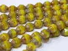8mm Yellow Silk Opaque Czech Glass Fire Polished Prop Beads - Prop Cut Yellow