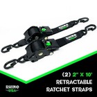 Rhino Usa 2in X 10ft Retractable Ratchet Straps  2 Pack  1 000lbs Working Load L