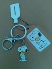 Snoopy Hugging Woodstock Silver Tone Bag Purse Charm Key Chain Ring Clip Fob