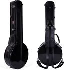 Crossrock 5-string Bluegrass Banjos Case  Black Fiberglass Hardshell With Tsa