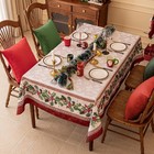 Christmas Jacquard Tablecloth 60x120 Inch - Festive Holiday Rectangle Cover