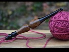 Handmade Crochet Hook Size L 8mm  Gaboon Ebony Olive Burl Wood  Hand Turned