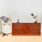 4pcs 3 Drawer Wooden Desktop Organizer Drawer Storage Box For Tabletop Brown