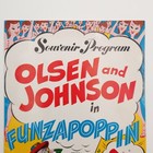 Vintage Olsen And Johnson  funzapoppin  1940s Souvenir Program Hellzapoppin