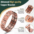 2 Set Pure Copper Magnetic Bracelet Arthritis Pain Therapy Energy Cuff Bangle