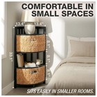 Homestead 3-tier Corner Storage Cabinet  Hand-woven Baskets And Triangular Base
