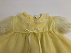 Vintage Sheer Ruffles   Lace Yellow Toddler Girls Party  Dress Size 18 Mo 