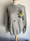 Painted Clowns Custom Vintage 70s Grey Raglan Crewneck Sweatshirt Size Medium