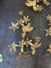 Mcm Set 3 Vintage Home Interiors Brass  Flower   Hummingbirds Wall Decor