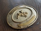Vtg  German Silver Rodeo Bull Rider Trophy Belt Buckle Cowboy 