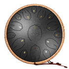 Steel Tongue Drum 15 Notes 14 Inch C Major Steel Panda Drum For Adult Black