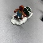 Christmas Village Scene Gingerbread Man Pulling Sled Hand Painted Collectibles