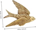 Vintage Swallow Bird Wall Sculpture Set Antique Brass