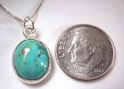 Turquoise Oval 925 Sterling Silver Necklace R301p   You Will Receive Exact Item