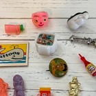 Vintage Cracker Jack Charms Gumball Toy Prizes Lot Plastic Charms Shoe Ring Etc