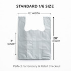 Heavy Duty Gray Grocery Bags 12x7x20 2 25 Mil Reusable Plastic T-shirt Bags