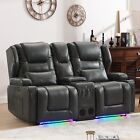 Recliner Sofa 2-seater Reclining Couch Pu Leather Loveseats Home Theater Seating