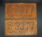 1931 Nevada License Plate Plates Pair   Set   3377