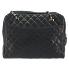 Chanel Matelasse Chain Shoulder Bag Leather Black Gold Cc Auth 161755