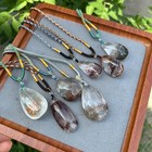 4pcs Natural Ghost Phantom Quartz Crystal Pendant Necklace Chakra Healing Rock
