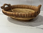 Vintage Hand Woven Wood Tray Basket With Handles Primitive 14 75    X 4 5   