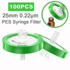 100pcs Pes Syringe Filter 13mm 25mm 33mm 0 22um Micron Membrane Hydrophilic Lab