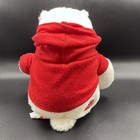 Coca-cola Polar Bear Plush Stuffed Animal Toy Red Hoodie Embroidered Logo White